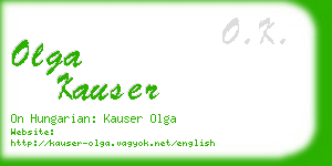 olga kauser business card